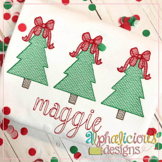 Bow Tree Three In A Row Sketch