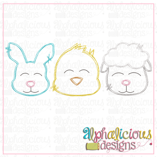 Bunny - Chick - Sheep - Three In a Row - Scribble