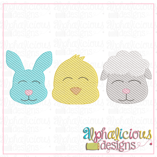 Bunny - Chick - Sheep - Three In A Row - Sketch