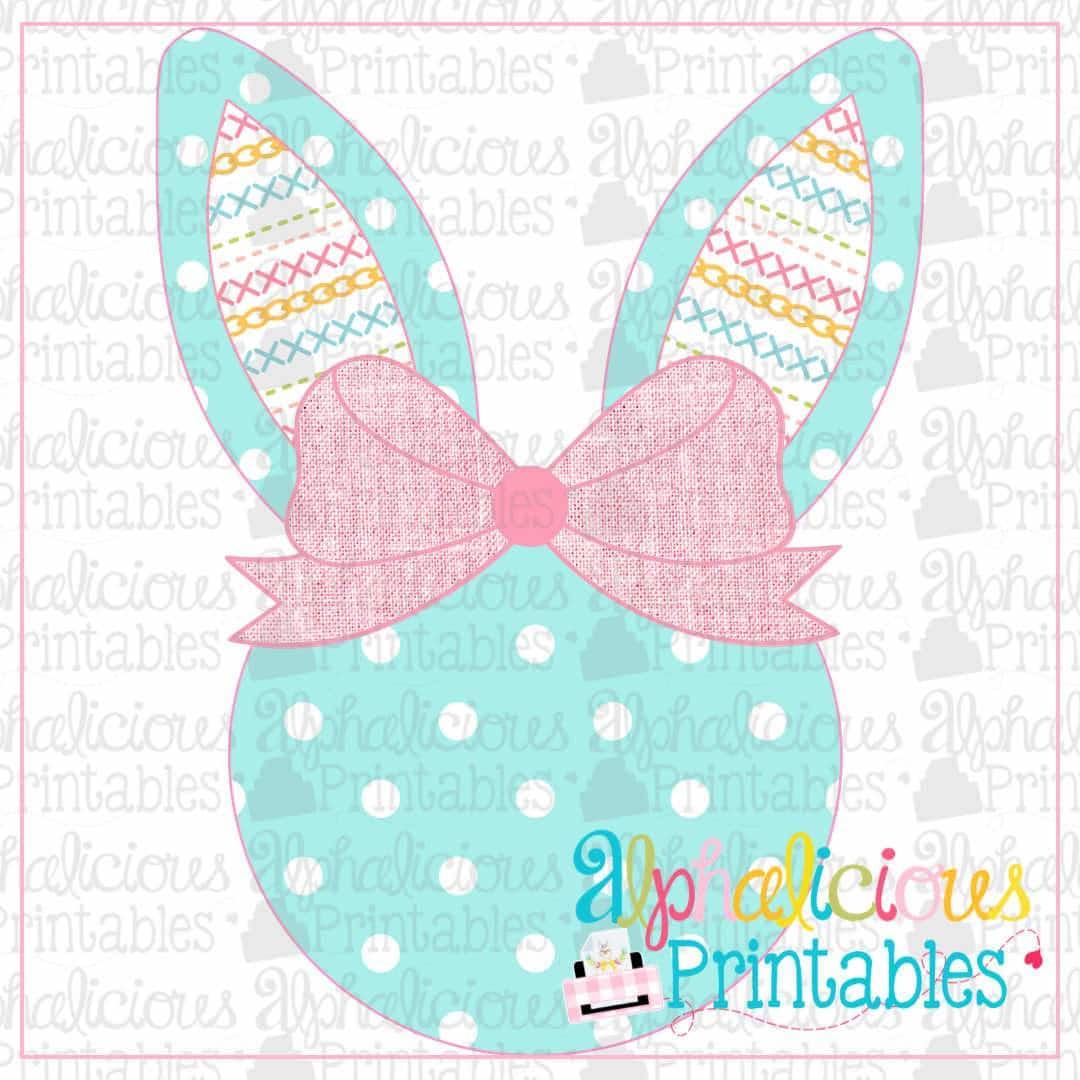 Bunny Head With Bow-Linen Stitches-Printable – Alphalicious Designs Bunny Head With Bow-Linen Stitches-Printable – Alphalicious Designs