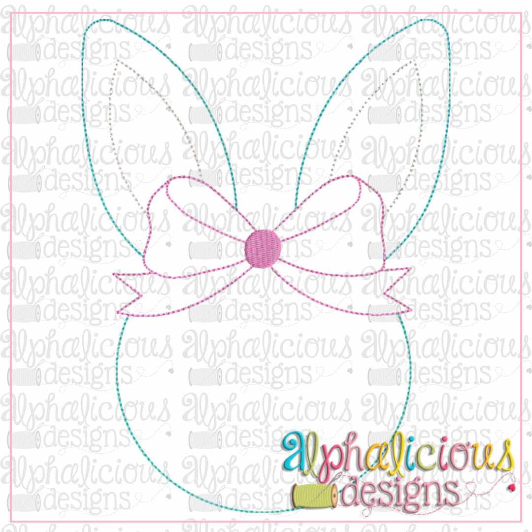 Bunny Head with Bow-Triple Bean