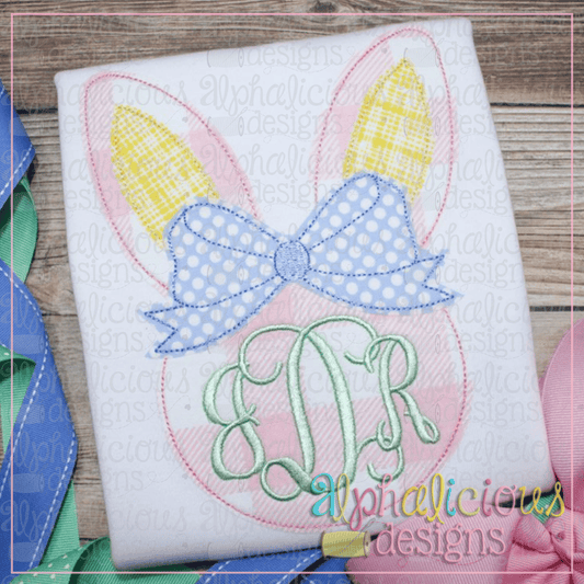 Bunny Head with Bow-Triple Bean