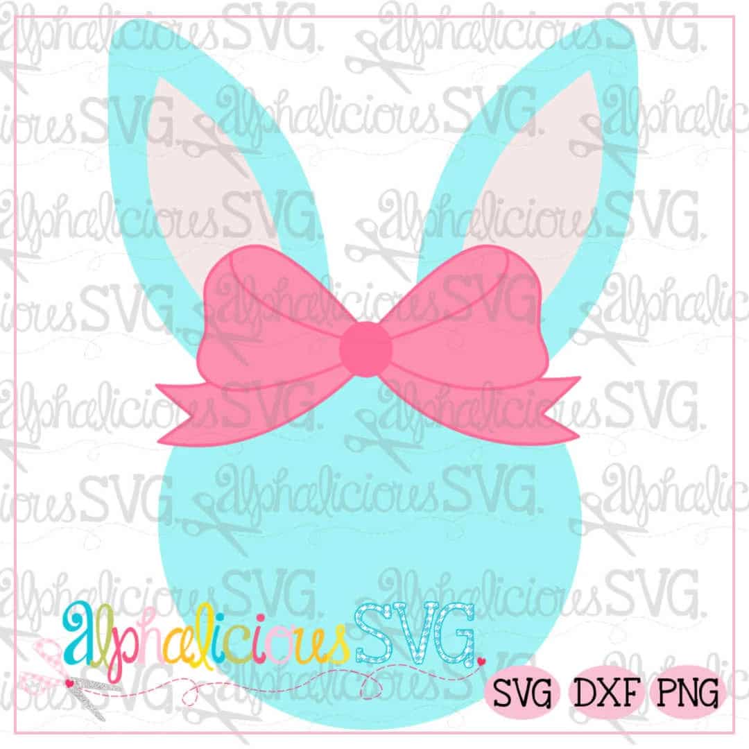Bunny Head With Bow- SVG