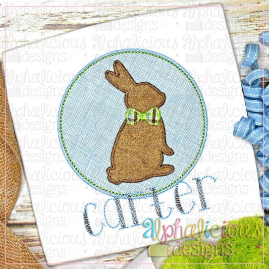 Bunny In Circle Frame-Blanket