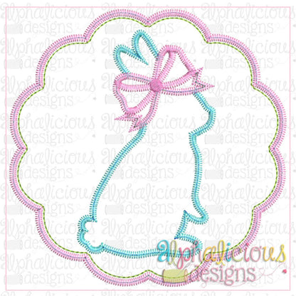 Bunny In Scallop Circle Frame-ZigZag
