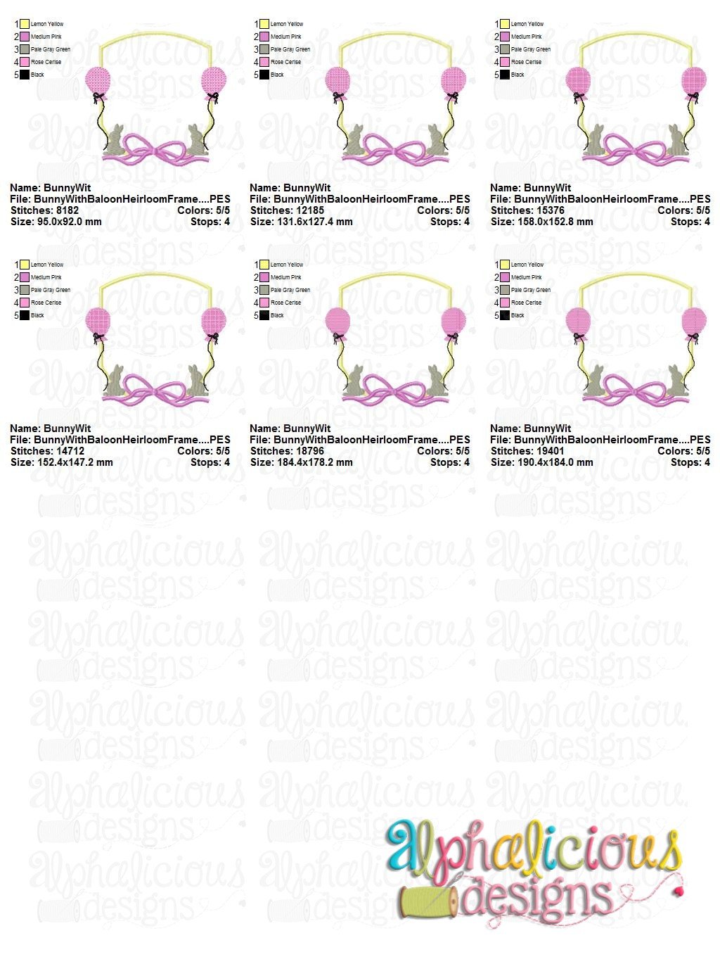 Bunny with Balloon Heirloom Frame