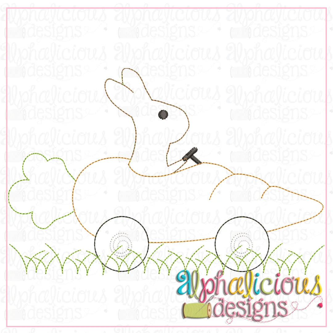 Bunny in Carrot Car- Triple Bean