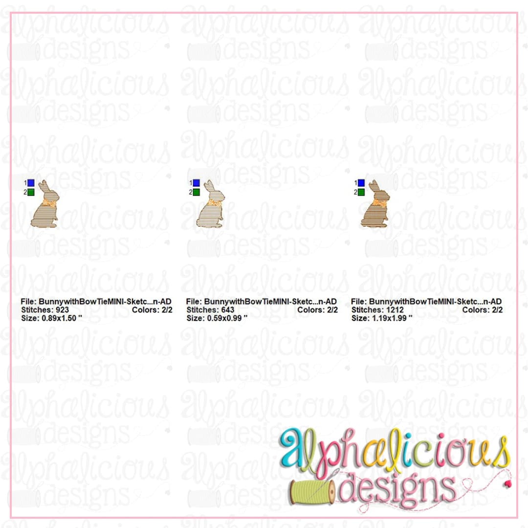 Bunny with Bowtie- MINI- Sketch