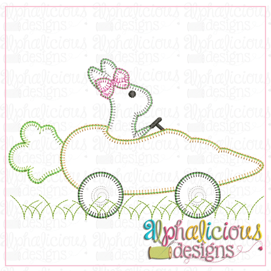 Bunny with Bow in Carrot Car- Blanket