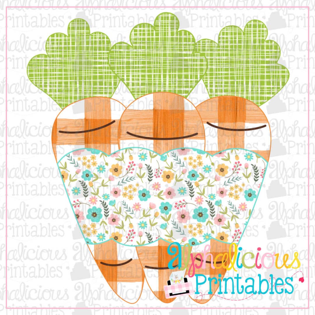 Carrots with Banner-Floral-Printable