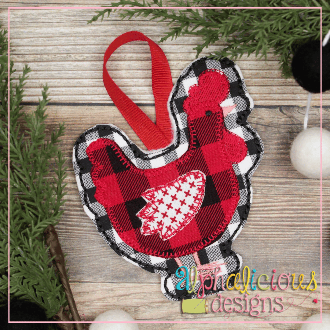 Chicken-ITH Ornament-Alphalicious Designs