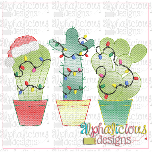 Christmas Cacti Trio-Sketch