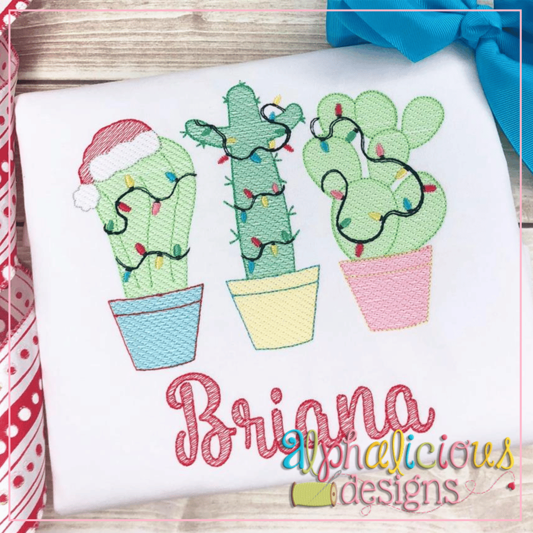 Christmas Cacti Trio-Sketch