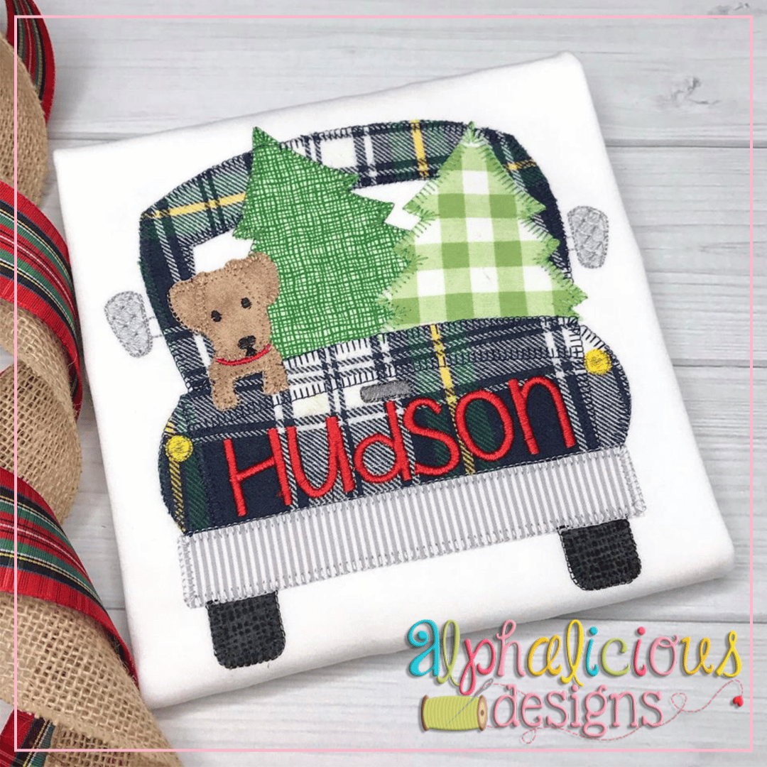 Christmas Dog Truck-Blanket