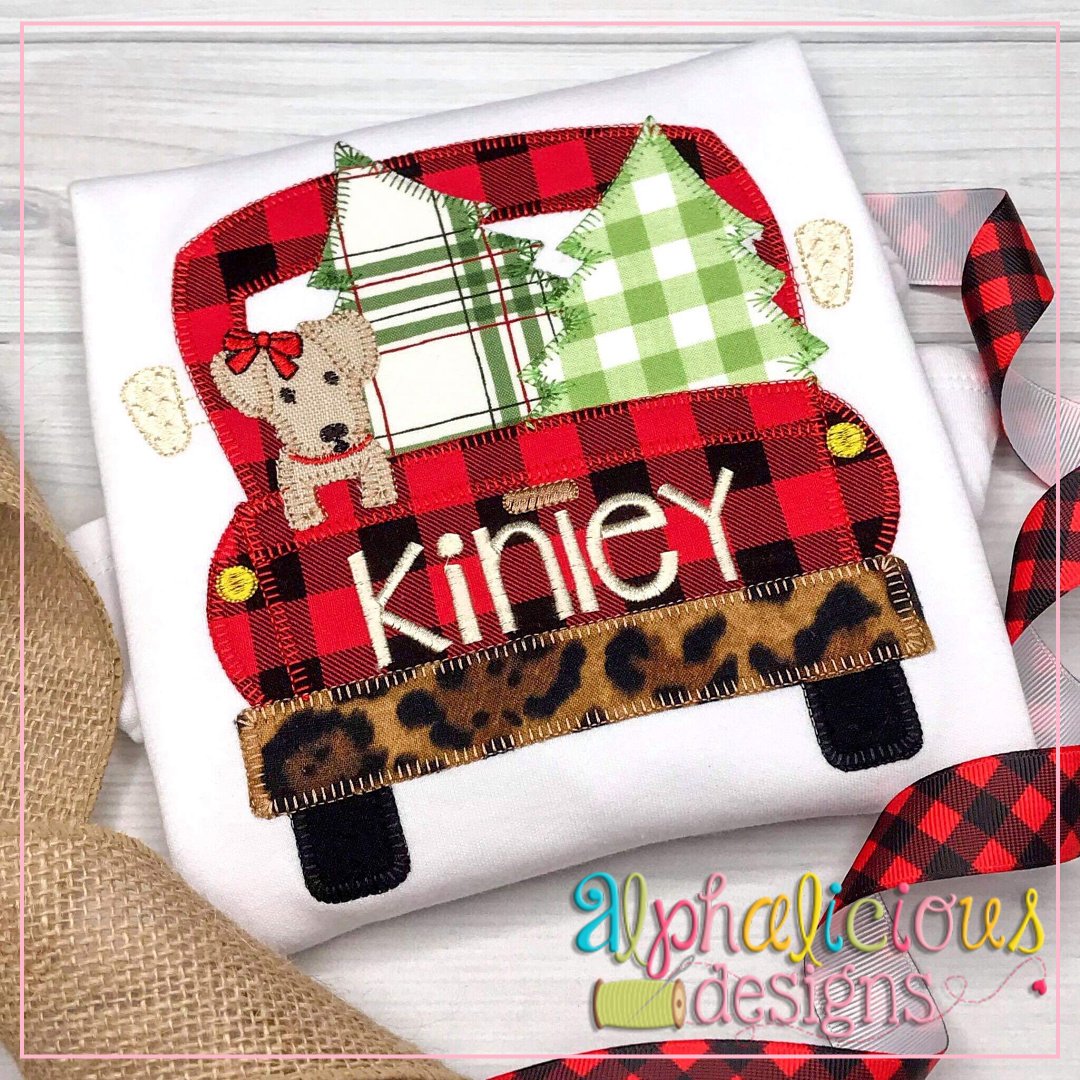 Christmas Dog Truck-Girl-Blanket