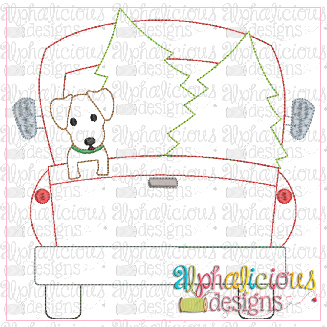 Christmas Dog Truck-Triple Bean