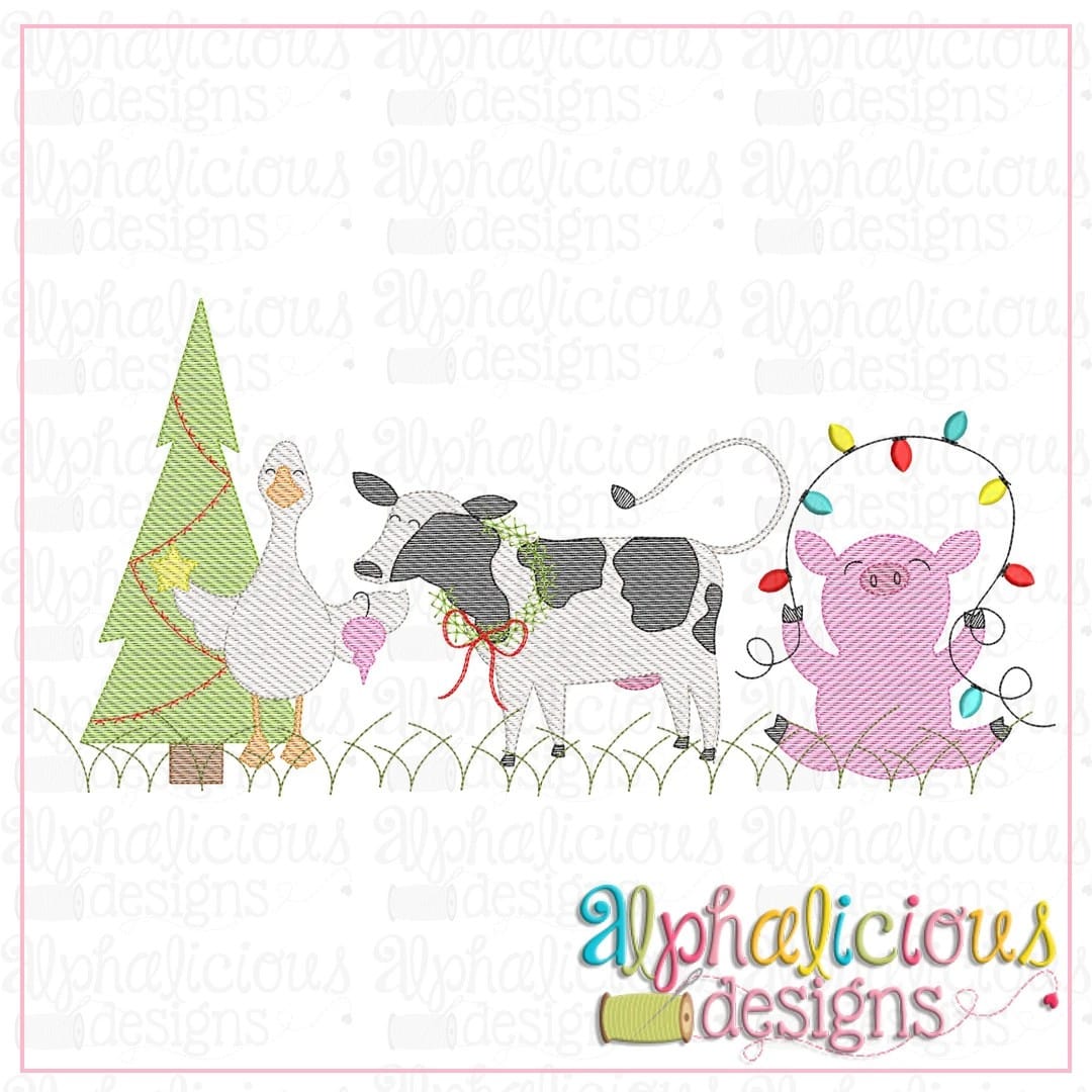 Christmas Farm Animals-Sketch