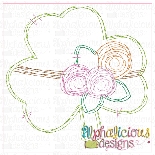 Clover Tied with Flowers - Scribble