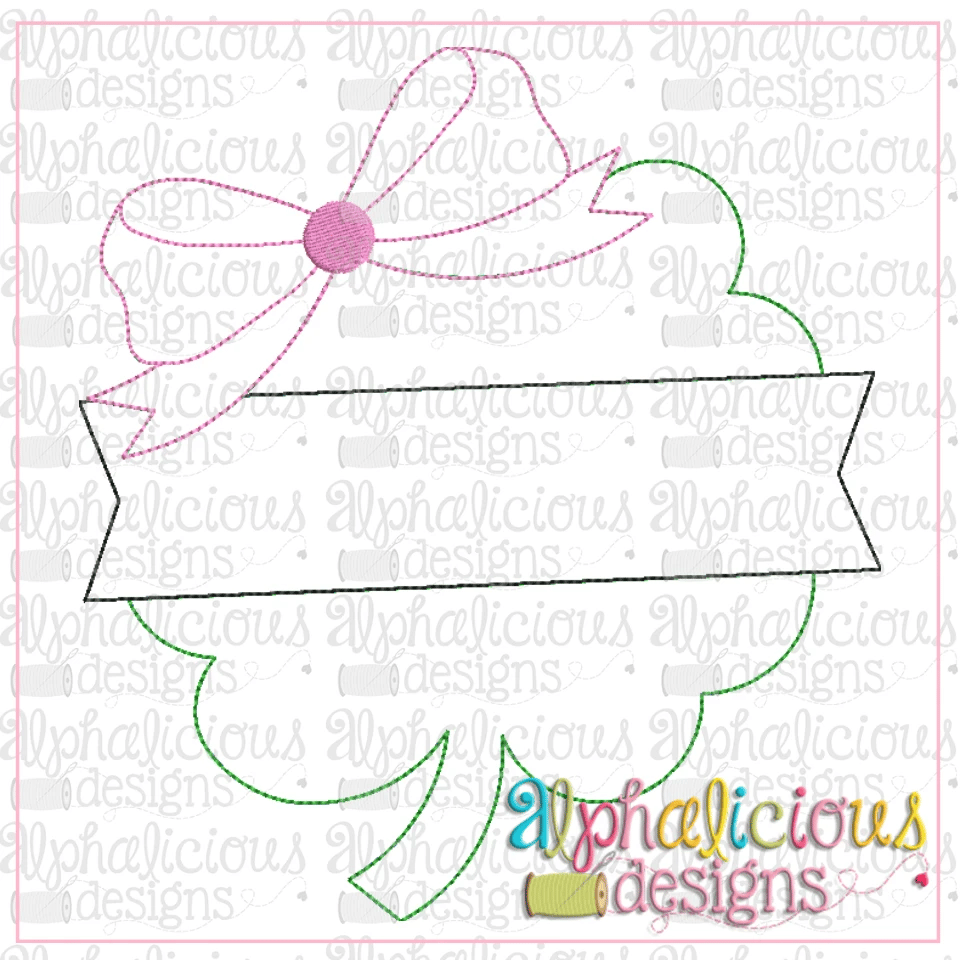 Clover with Bow and Banner-Triple Bean