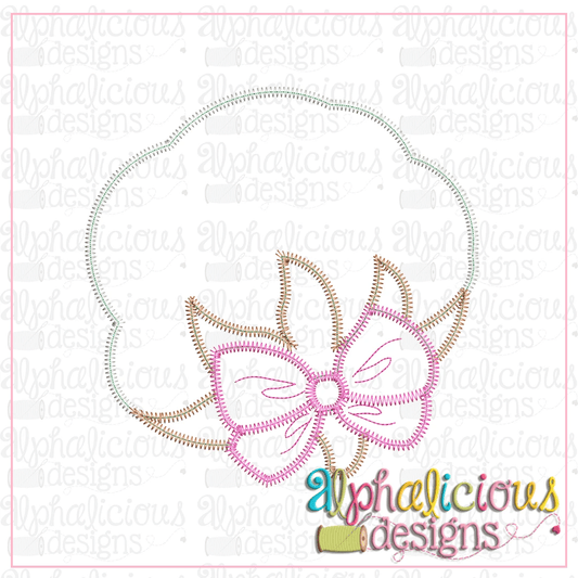 Cotton Boll with Bow-Zig Zag