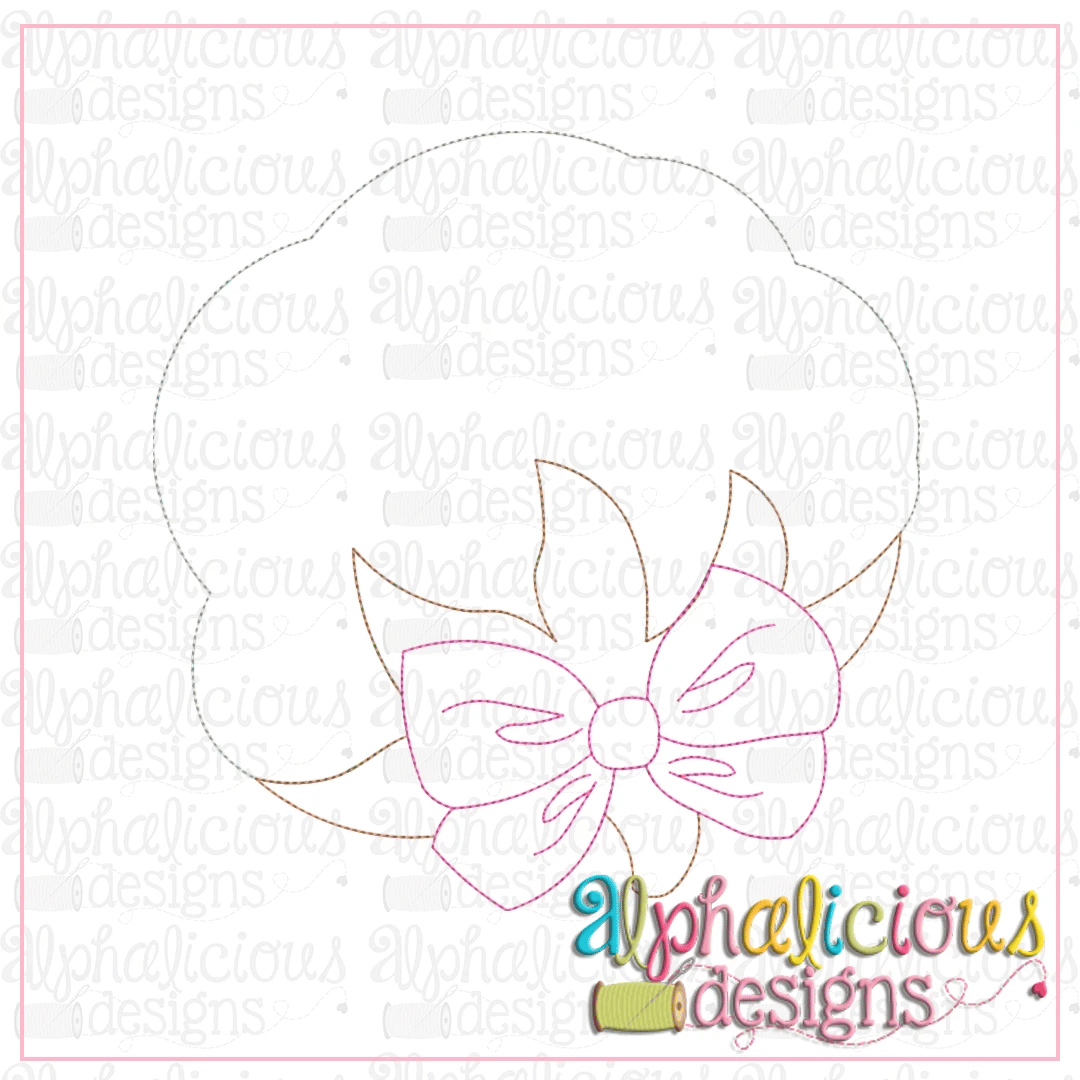 Cotton Boll with Bow-Triple Bean