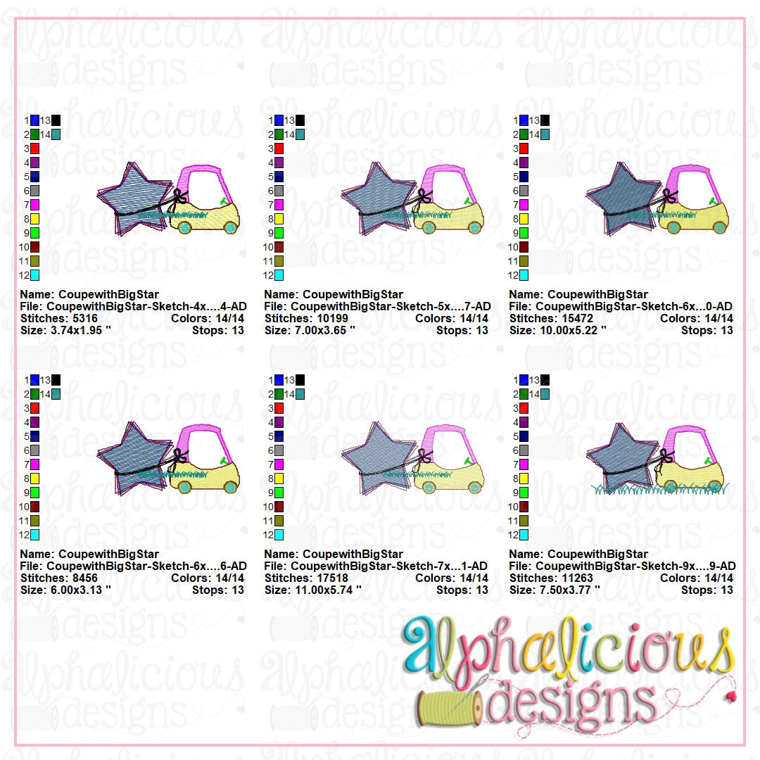 Coupe with Big Star-Sketch