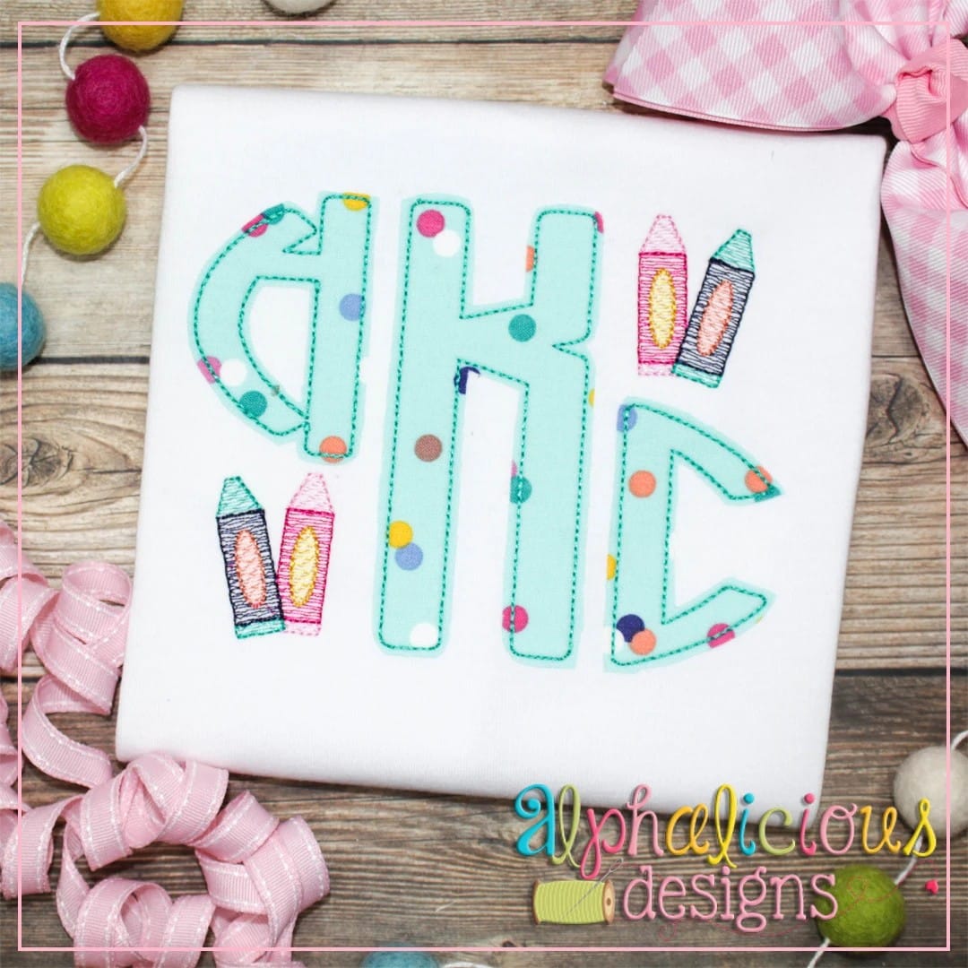 Jon Jon Applique Monogram Font-Triple Bean