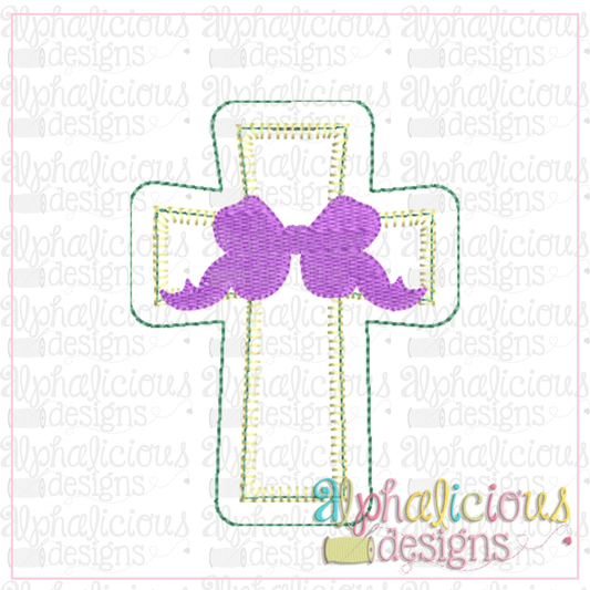 Cross with Bow Ornament