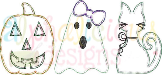 Cute & Spooky Three In A Row-Applique