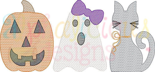 Cute and Spooky Three In A Row-Sketch