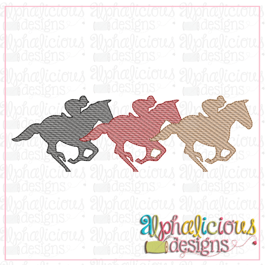 Derby Horses-Three In A Row-Sketch