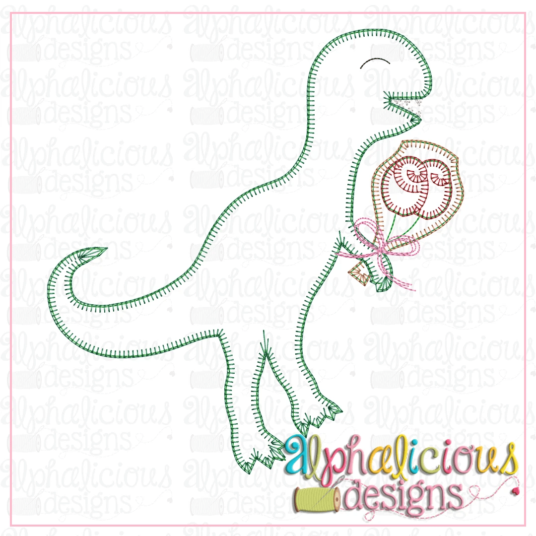 Dino with Flowers-Blanket