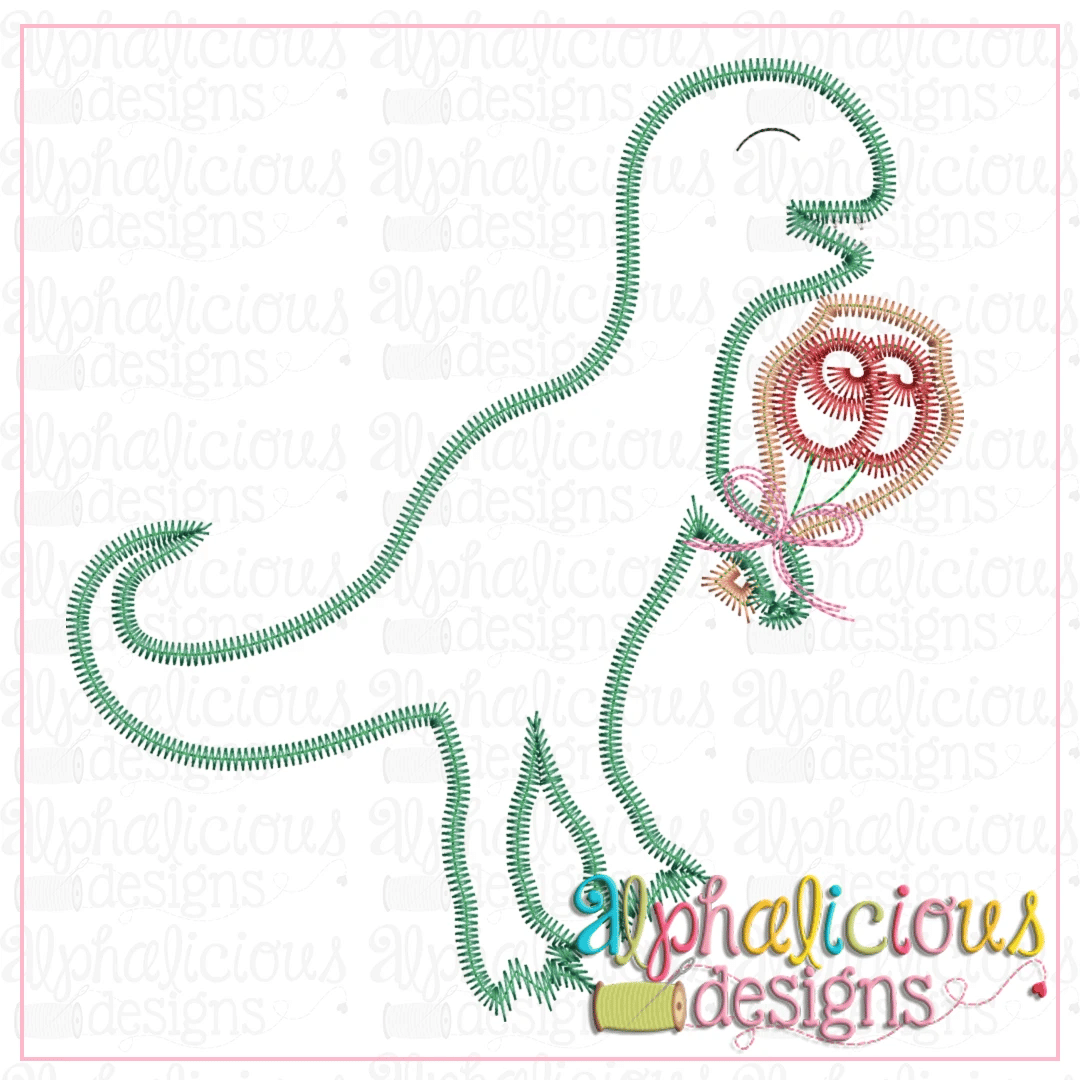 Dino with Flowers-ZigZag
