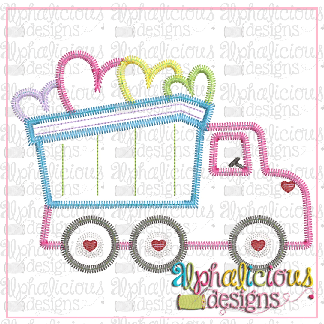 Dump Truck with Hearts-Zig Zag