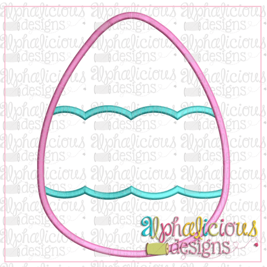 Egg with Scallop Banner-Satin