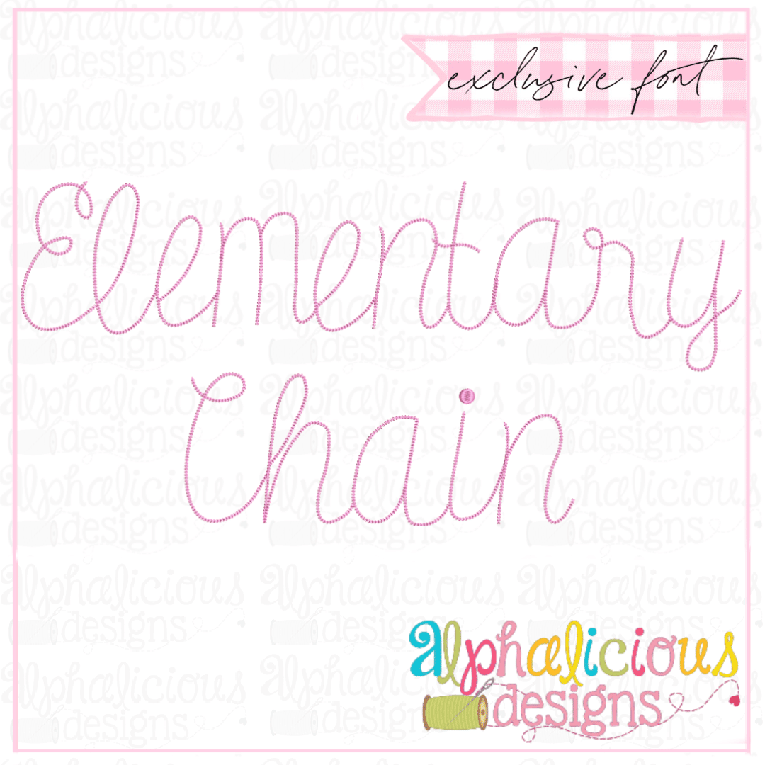 Elementary Single Chain Embroidery Font