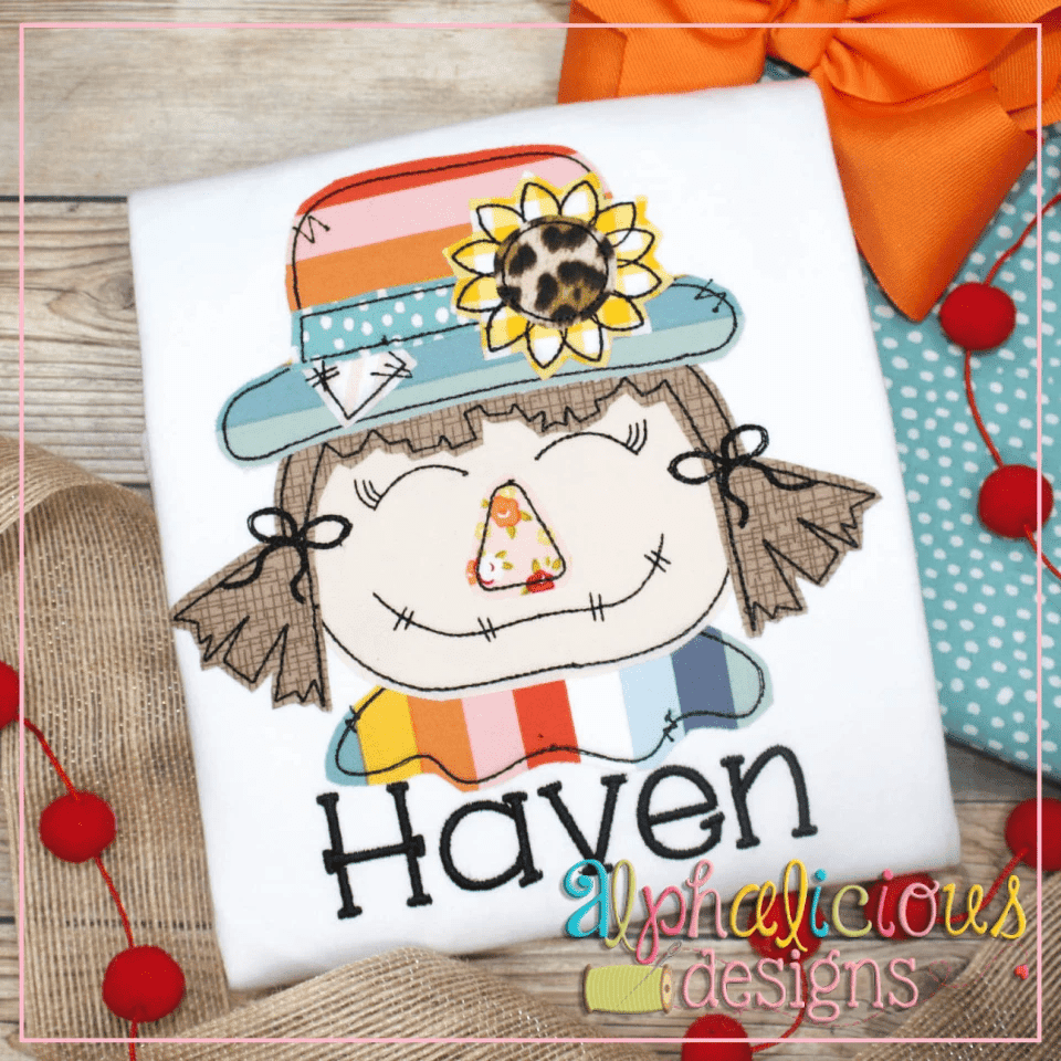 Fall Scarecrow with Sunflower- Triple Bean