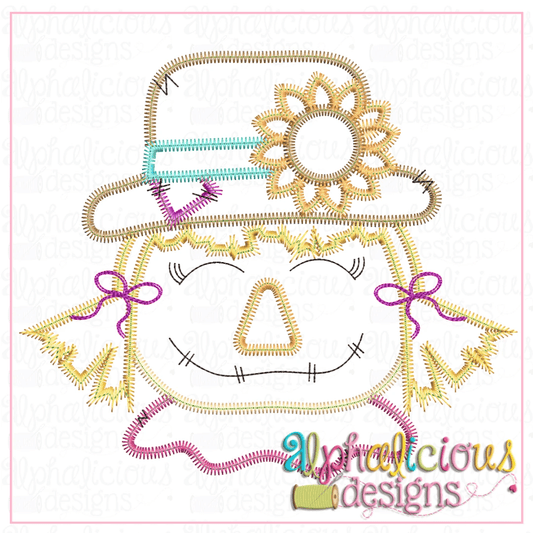 Fall Scarecrow with Sunflower- Zig Zag