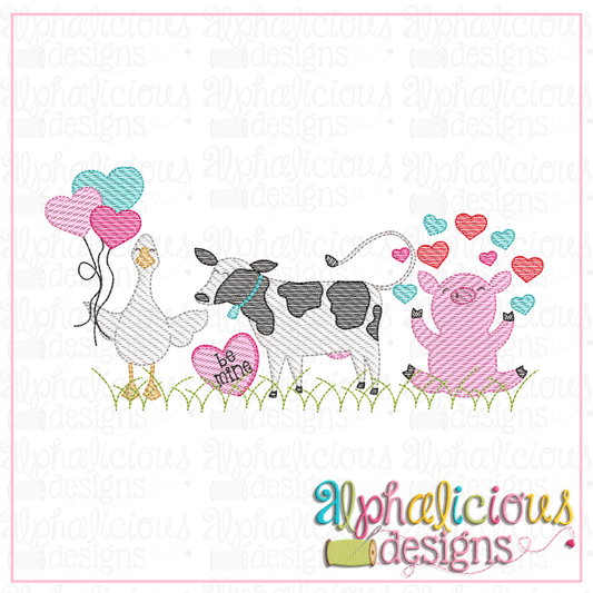 Farm Animals- Valentine's- TIAR - Sketch
