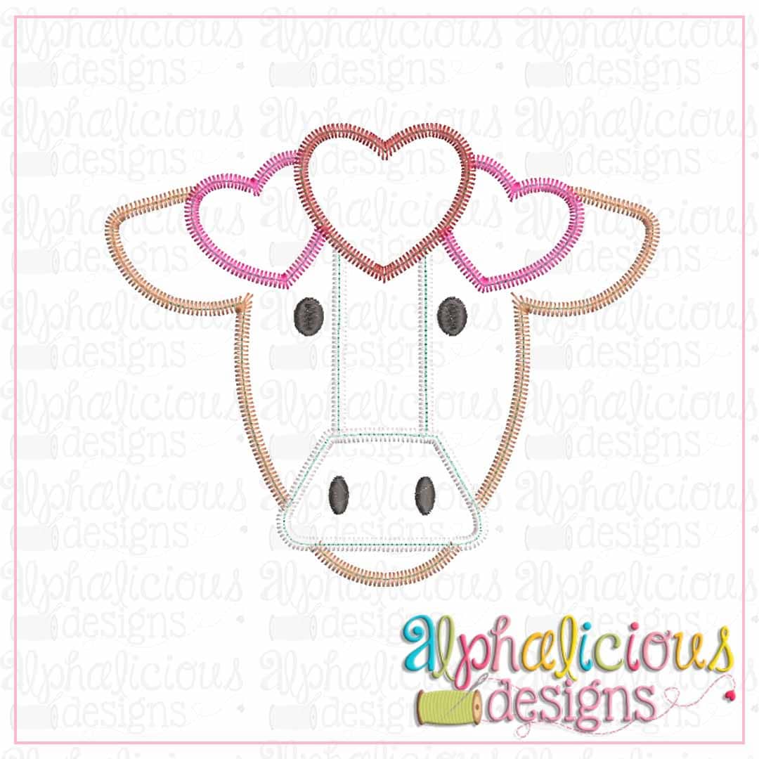 Farm Cow with Hearts-ZigZag