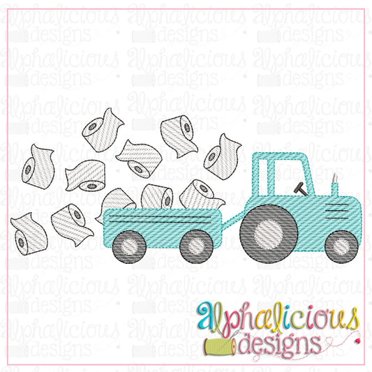 Farm Tractor with Toilet Paper-Sketch
