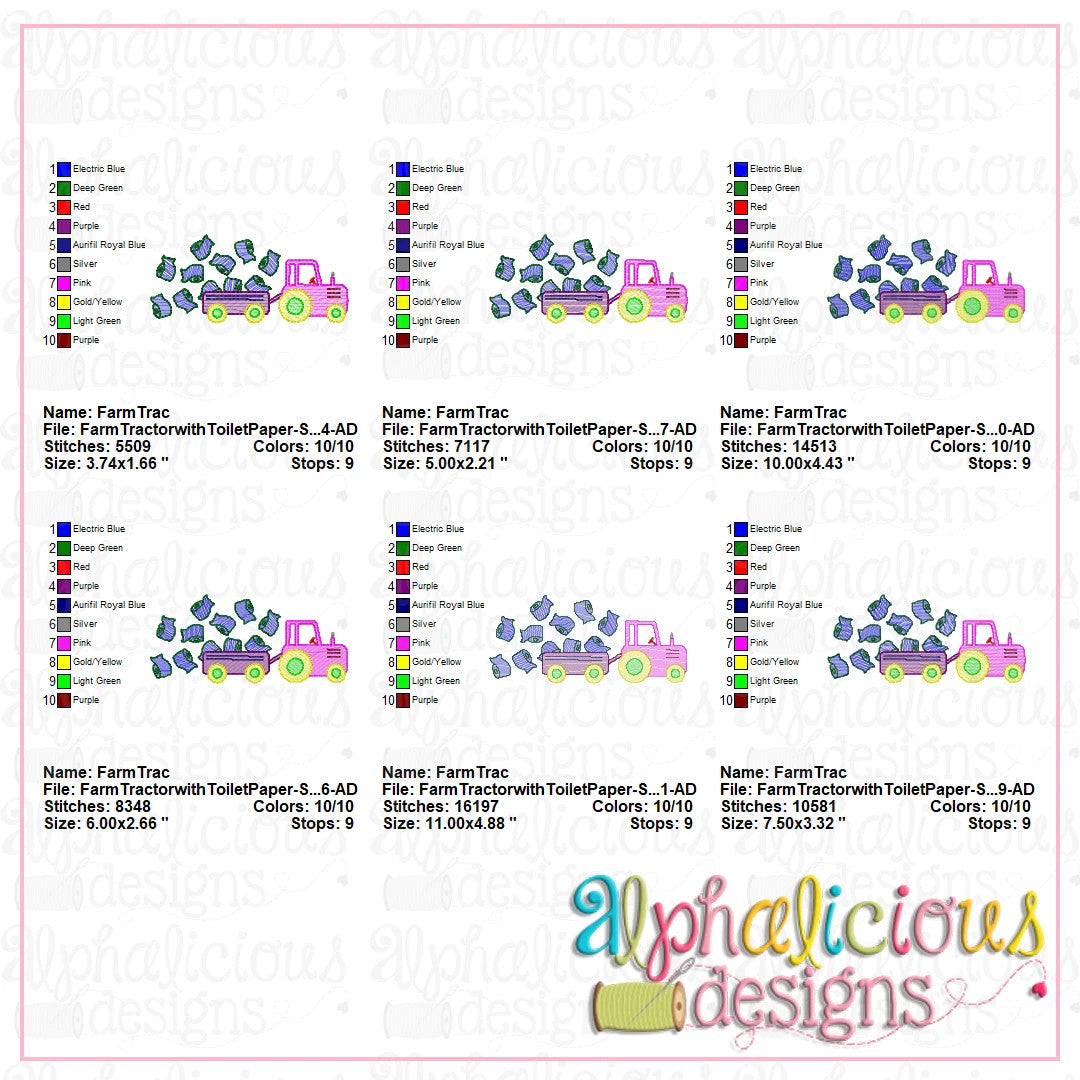 Farm Tractor with Toilet Paper-Sketch