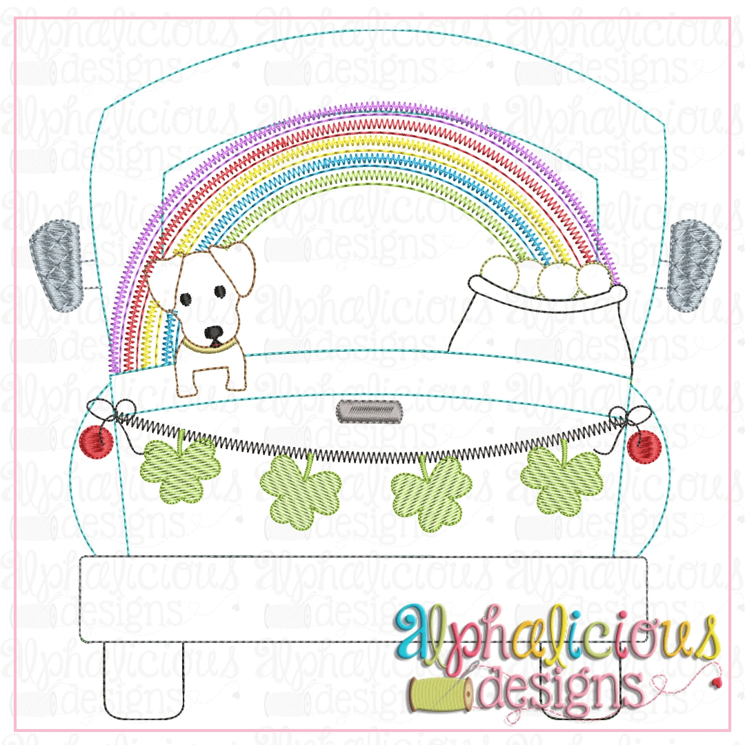 Farm Truck- St Patrick's with Dog- Triple Bean