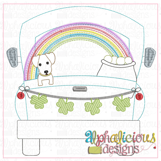 Farm Truck- St Patrick's with Dog- Triple Bean