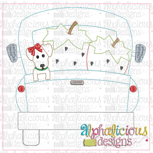 Farm Truck with Strawberries and Pup with Bow-Triple Bean