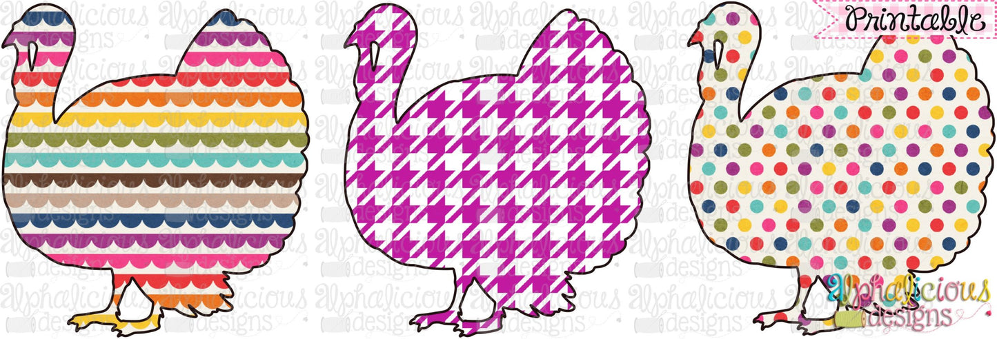 Farm Turkey Trio 1-Printable