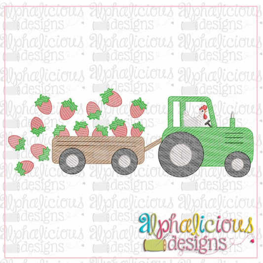 Farmer Chicken with Strawberries-Sketch