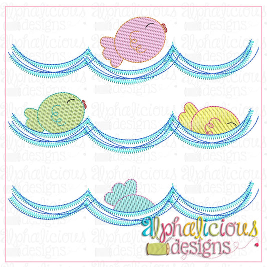 Fish in Waves-Sketch