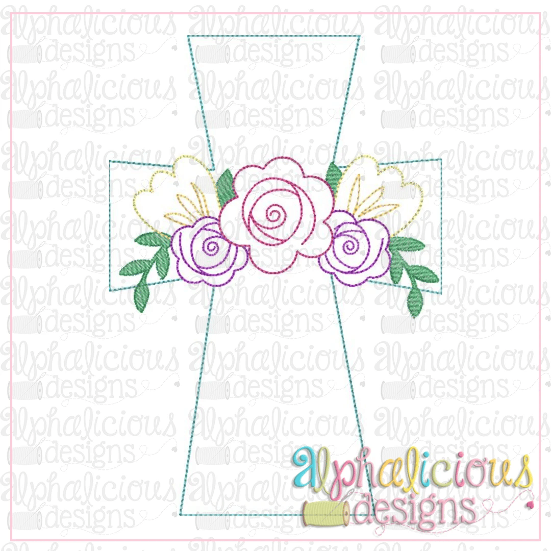 Floral Cross-Triple Bean