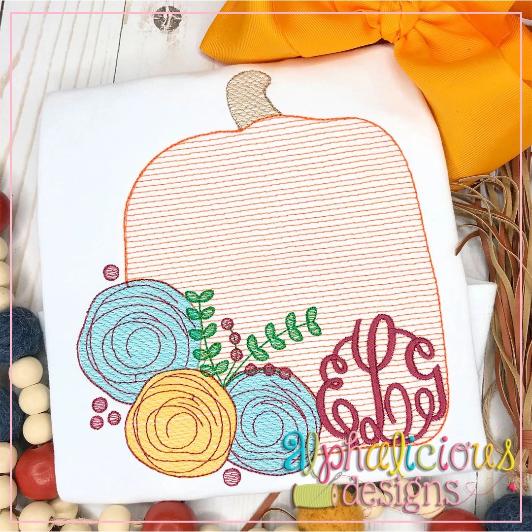 Floral Pumpkin-Sketch